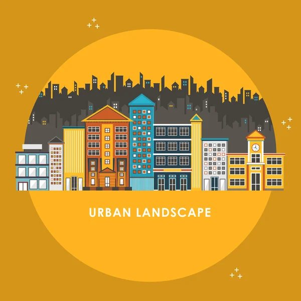 Flat design style for urban landscape — Stock Vector