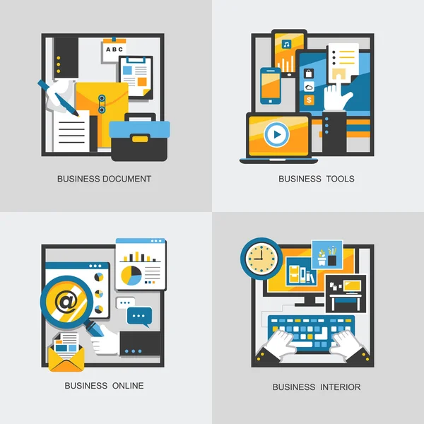 Geschäftskonzept in flachem Design — Stockvektor