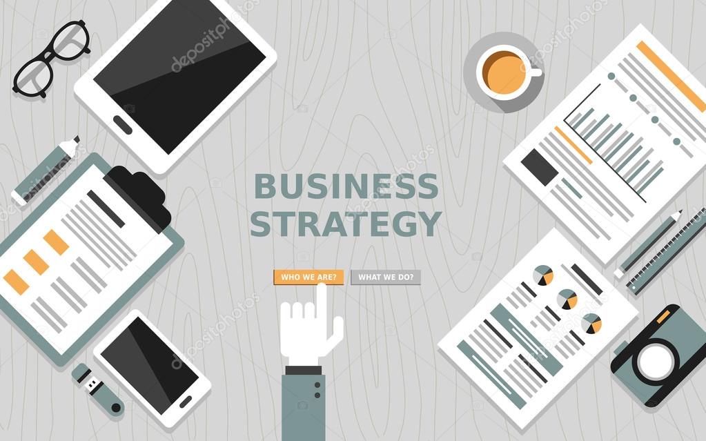 modern flat design of business strategy