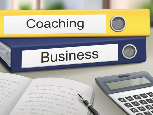 Coaching y aglutinantes de negocios — Vector de stock