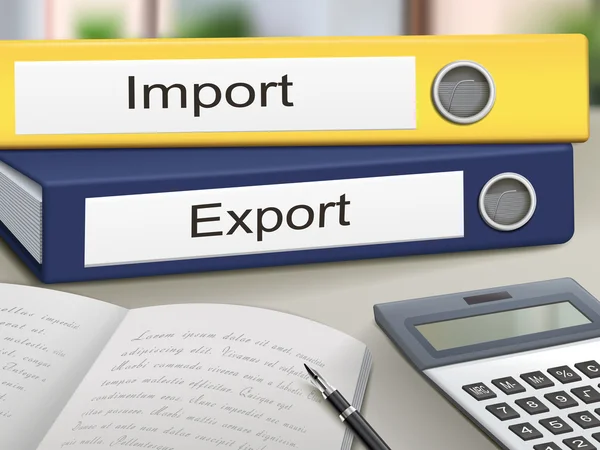 Aglutinantes de importación y exportación — Vector de stock