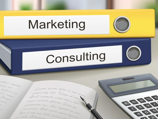 Marketing en consulting bindmiddelen — Stockvector