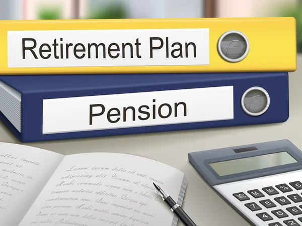 Пенсійний план та пенсійні зв'язки — стоковий вектор