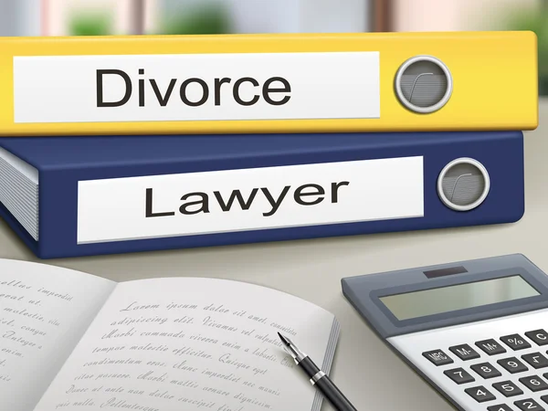 Divorcios y abogados encuadernadores — Vector de stock