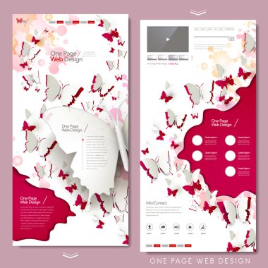 elegant butterflies paper cut one page website