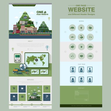 doğal sahne bir sayfa web sitesi tasarım şablonu