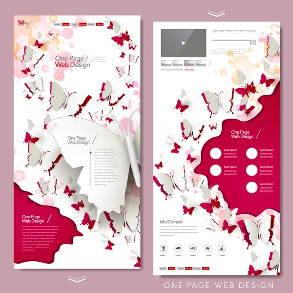 elegant butterflies paper cut one page website