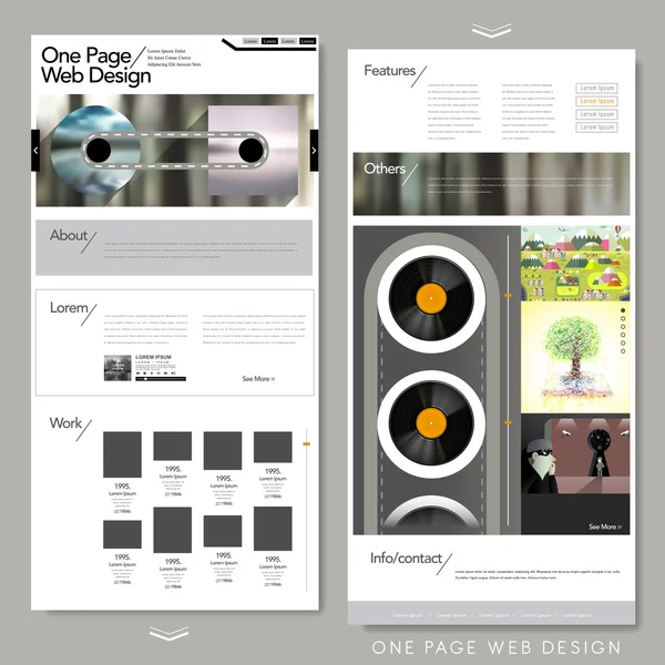 Modern one page website design — ストックベクタ