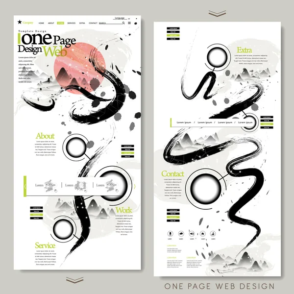 Creative calligraphy one page website design — ストックベクタ