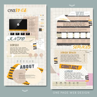 Retro kolaj stil bir sayfa web sitesi şablonu