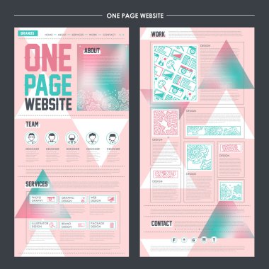 geometrik tarzı bir sayfa web sitesi şablonu