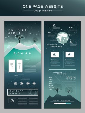 yıldızlı gece sahne bir sayfa web sitesi şablonu