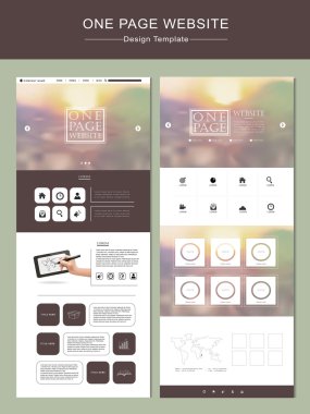 tek bir sayfa web sitesi şablonu tasarım bulanık