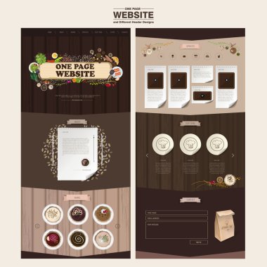 mutfağı kavramı bir sayfa web sitesi tasarım şablonu