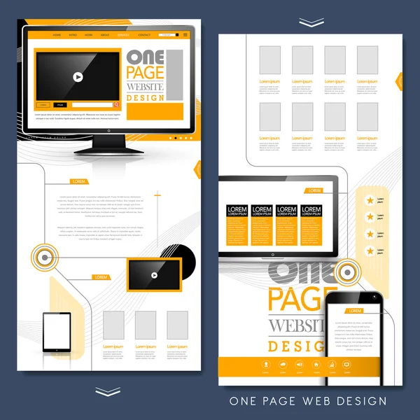 Moderne Une page Conception de modèle de site Web — Image vectorielle