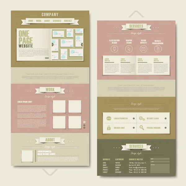 Élégant modèle de conception de site Web d'une page — Image vectorielle