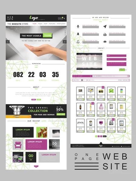 Diseño creativo moderno del Web site de una página — Archivo Imágenes Vectoriales