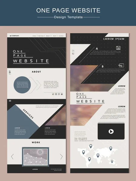 Contemporary one page website design — Stok Vektör