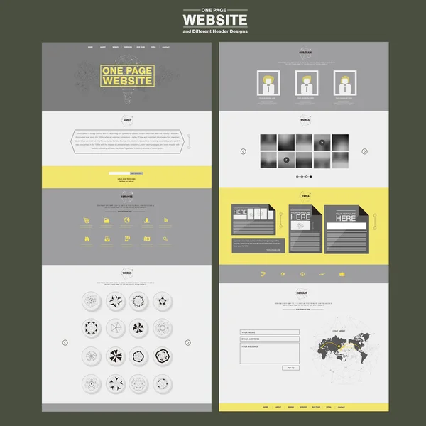 优雅的单页网站设计模板 — 图库矢量图片