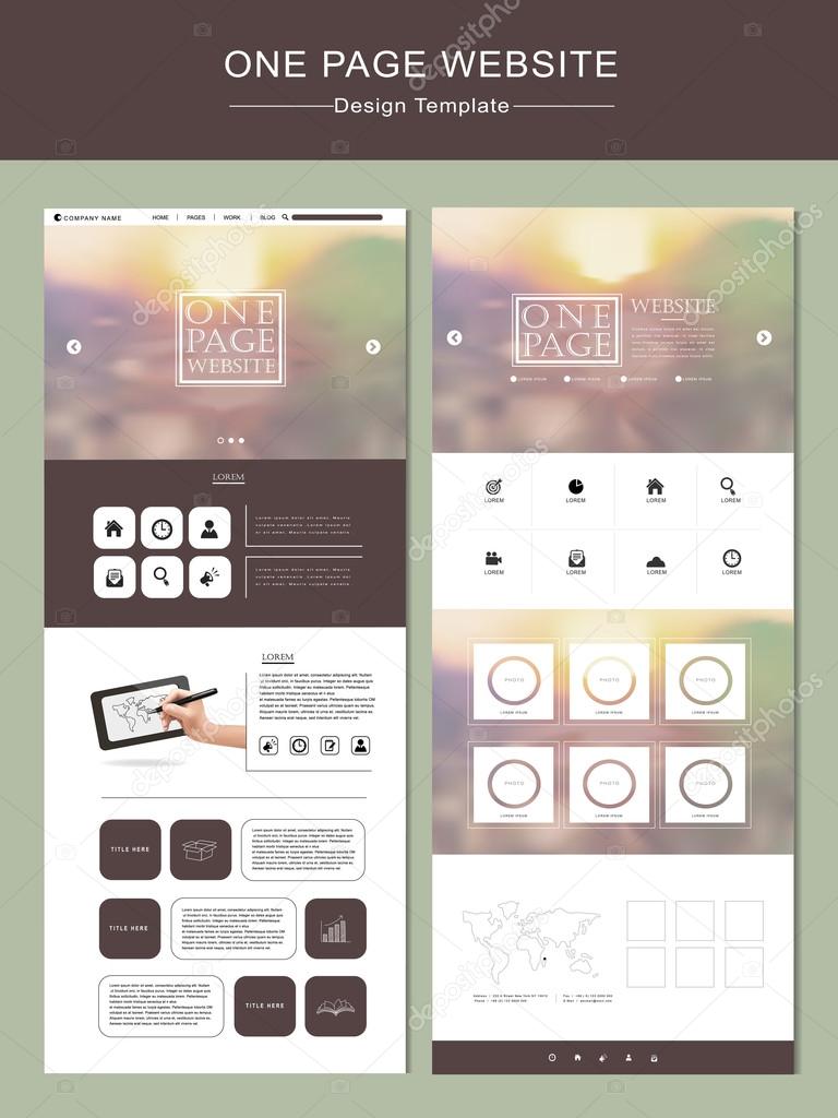blurred one page website template design