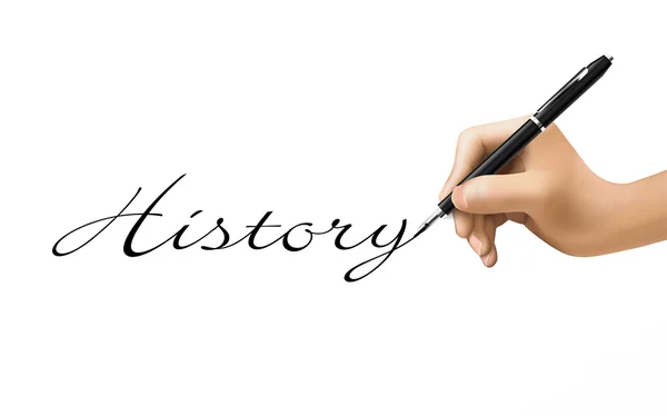 History word written by 3d hand — Stock Vector