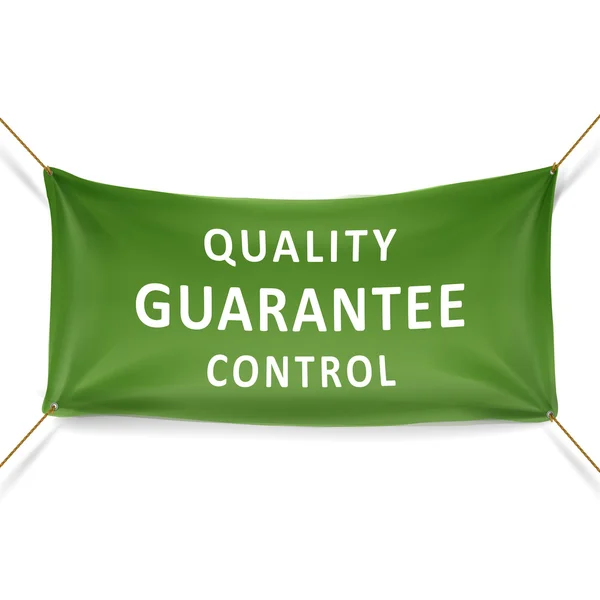 Bandeira de controle de garantia de qualidade — Vetor de Stock