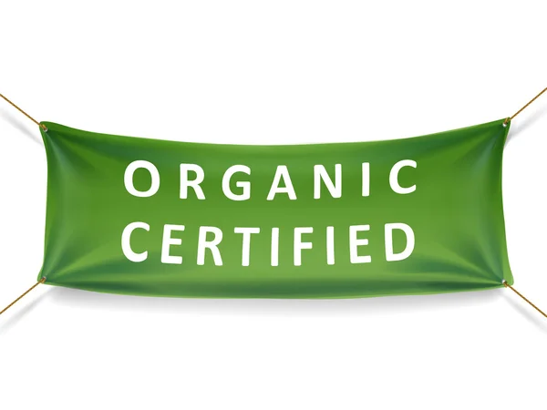 Banner certificado ecológico — Vector de stock