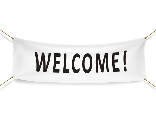 Welcome white banner — Stock Vector
