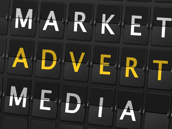 Markt advertentie media woorden — Stockvector