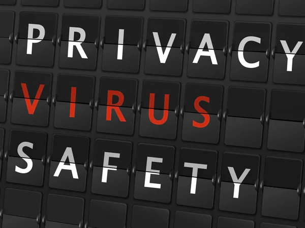 Слова безопасности вируса конфиденциальности — стоковый вектор
