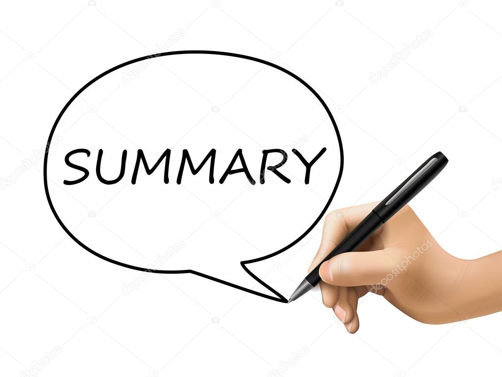 Summary word written by 3d hand