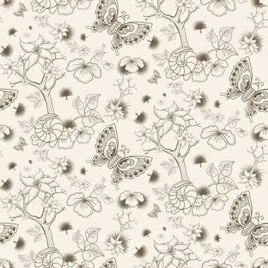 Retro sorunsuz çiçek desenli 