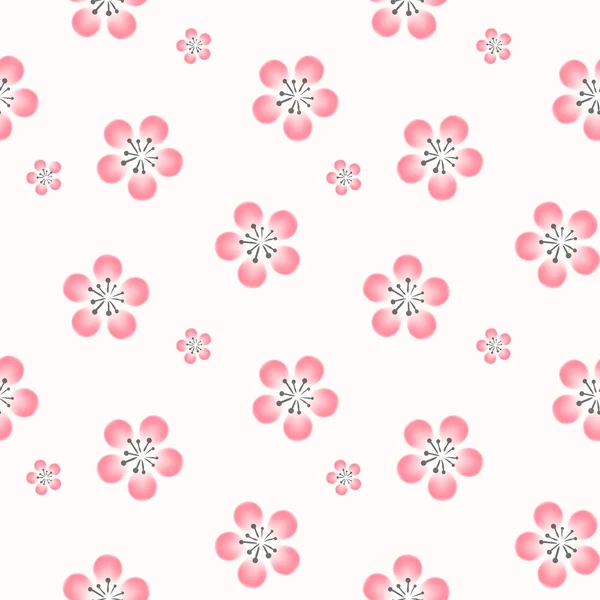 Elegante Kirschblüte nahtlose Muster Hintergrund — Stockvektor