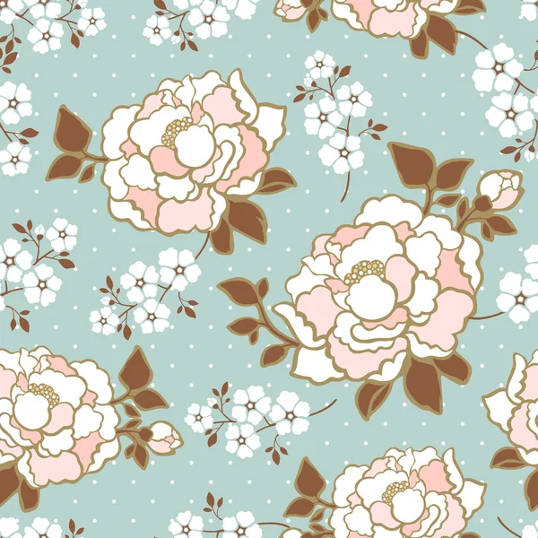 Élégant pivoine sans couture motif floral fond — Image vectorielle