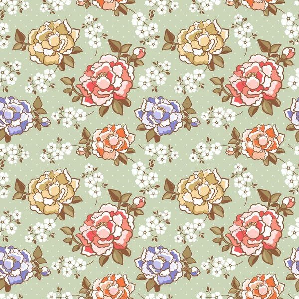 Elegante Pfingstrose nahtlose florale Muster Hintergrund — Stockvektor