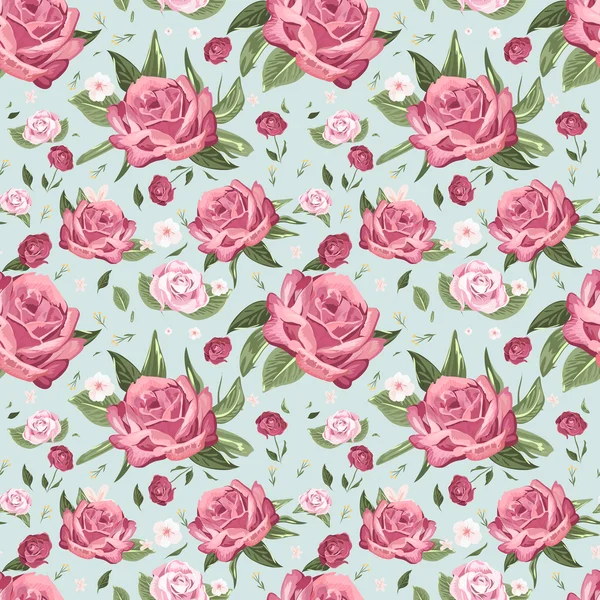 Romantique motif floral sans couture — Image vectorielle