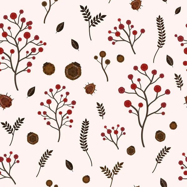 Seamless pattern with autumn elements — Stock Vector