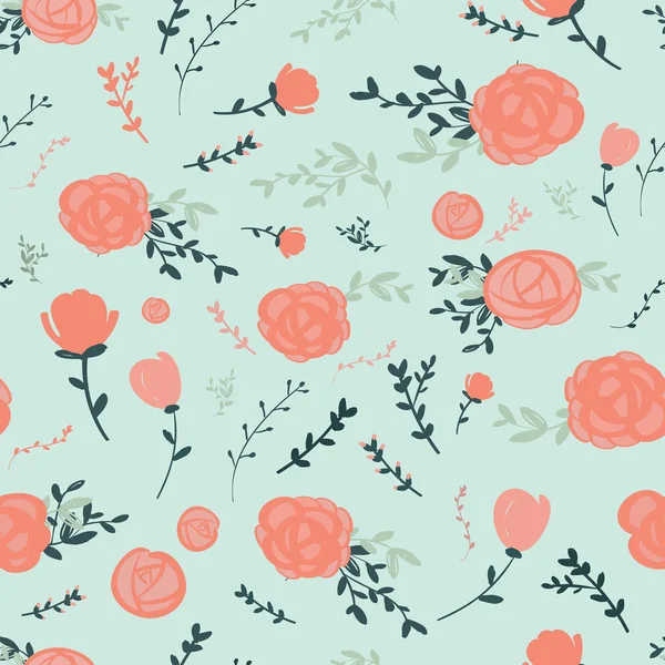 Gracieux motif floral sans couture — Image vectorielle