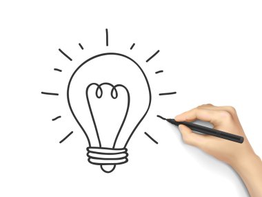 ampul insan eli tarafından çizilmiş
