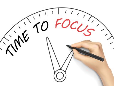 Time to focus written by hand clipart