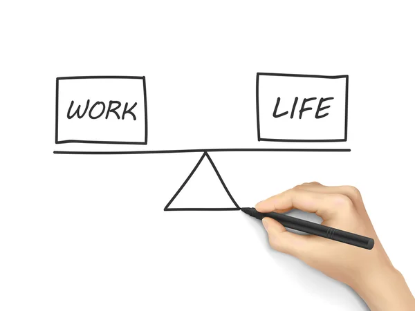 Balance de vida y trabajo dibujado — Vector de stock