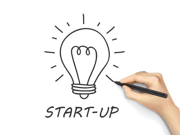 Mot start-up écrit à la main — Image vectorielle