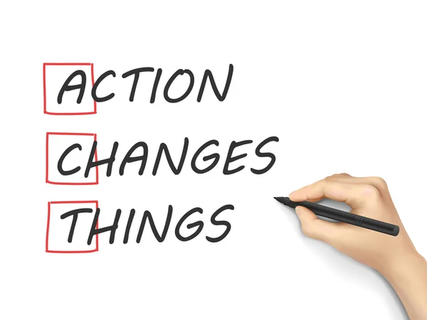 Action Changes Things written — Stock Vector