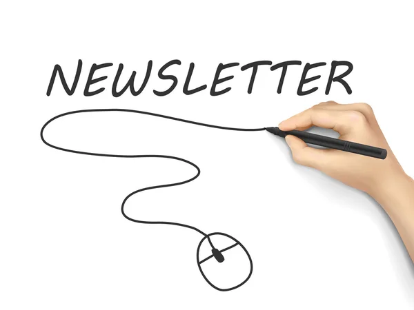 Newsletter parola scritta a mano — Vettoriale Stock