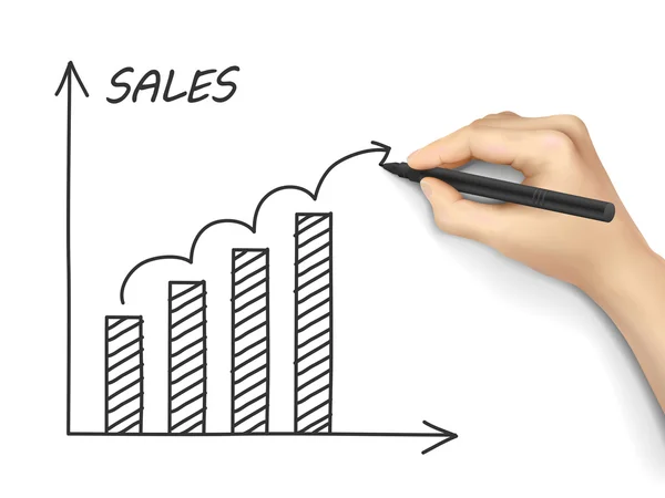 Grafico di crescita delle vendite — Vettoriale Stock