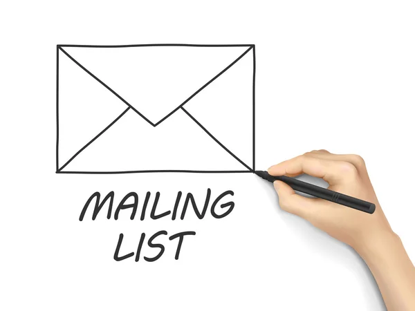 Mailing lijst met de hand getekend — Stockvector