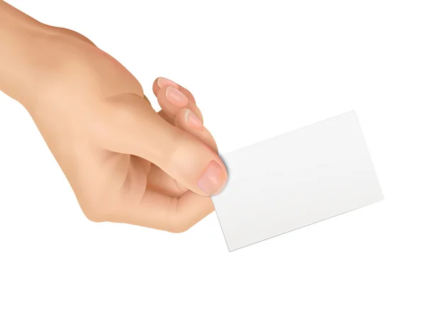 Επιχειρηματική ιδέα: χέρι που κρατά μια επαγγελματική κάρτα — Διανυσματικό Αρχείο
