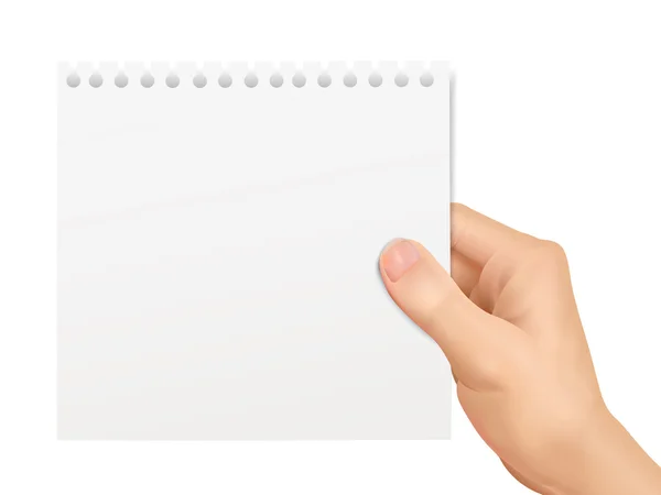 Conceito de negócio: mão segurando um notepaper — Vetor de Stock