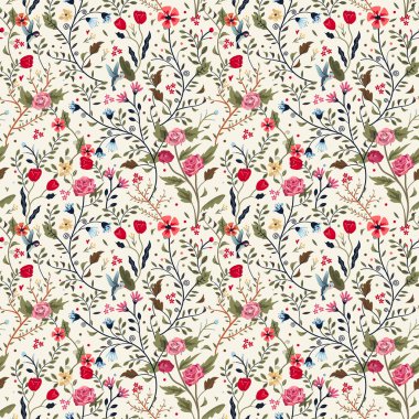 renkli çok güzel sorunsuz çiçek desenli 