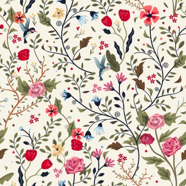 renkli çok güzel sorunsuz çiçek desenli 